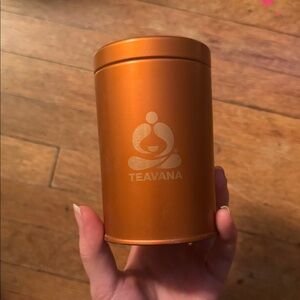 Teavana Orange Metallic Tea Canister